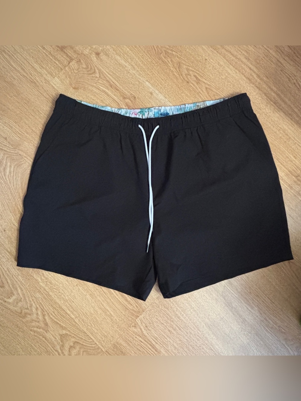 NWOT Caribbean Classic Black Swim Shorts with Drawstring